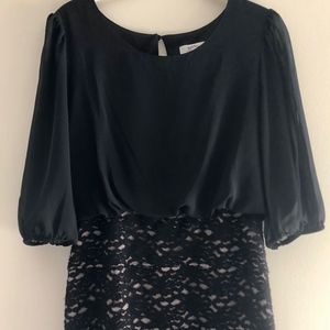 Sweet Storm Black and Nude Lace Dress